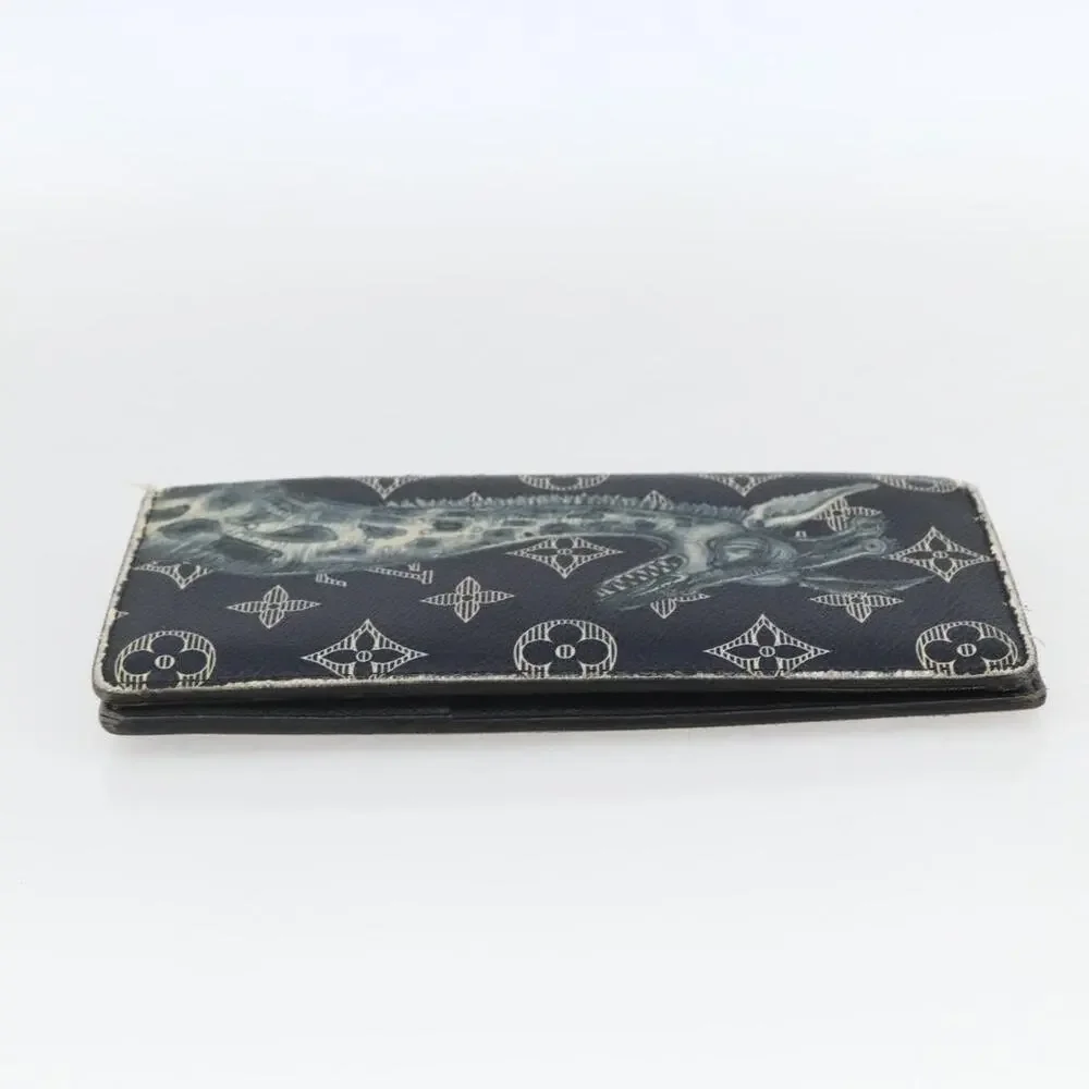 Louis Vuitton Monogram Savanna Portefeuille Braza Wallet Navy